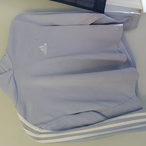 Purple with white stripes Adidas hoodie.